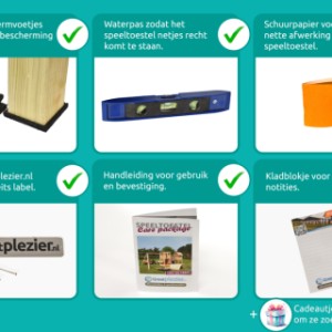 Speeltoestel Prairie + glijbanen & speelbrug Blue Rabbit · Douglas/zwart op maat gezaagd hout