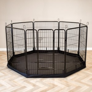 Het grondzeil kan alleen gebruikt worden als de ren als achthoek geplaatst wordt