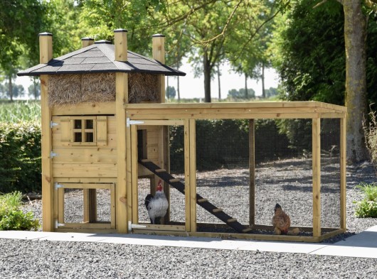 Kippenhok hooiberg Rosa met aanbouwren  272x114x182cm