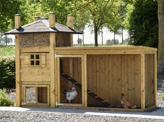 Kippenhok hooiberg Rosa met aanbouwren  272x114x182cm