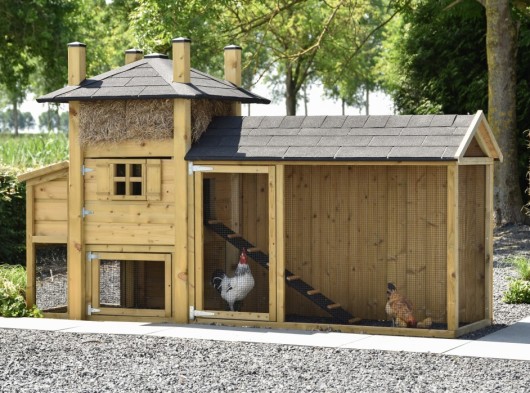 Kippenhok hooiberg Rosa met legnest en overdekte ren 303x114x182cm
