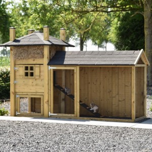 Konijnenhok hooiberg Rosa met aanbouwren 272x114x182cm