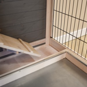 Konijnenkooi Beau heeft een houten bodem