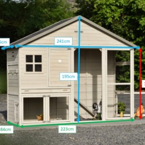 Afmetingen Kippenhok Holiday Large 241x96x195cm