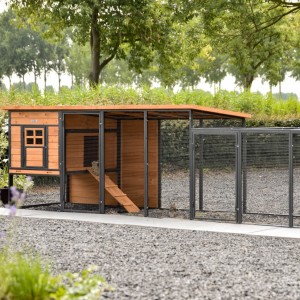 Konijnenhok Judy met aanbouwren · Brown · 379x100x105cm
