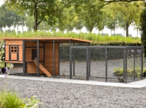 Konijnenhok Judy met aanbouwren · Brown · 379x100x105cm