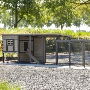 Konijnenhok Judy met aanbouwren · Grey · 379x100x105cm