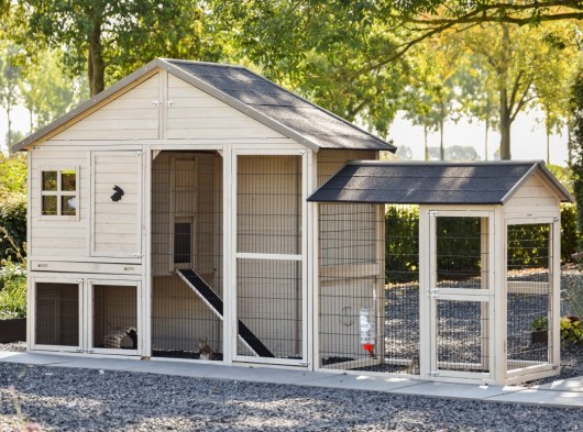 Konijnenhok Holiday Large met extra uitloopren 366x93x195cm