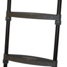Standaard wordt deze trampoline geleverd met een laddertje