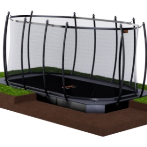 Trampoline Avyna Pro-Line 352 FlatLevel Grijs - met veiligheidsnet 520x305cm