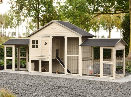 Konijnenhok Holiday Large met dubbele ren 489x100x195cm