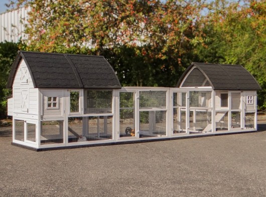 Dierenverblijf Kathedraal Luxe - XL met aanbouwrennen en funderingssets 572x150x157cm