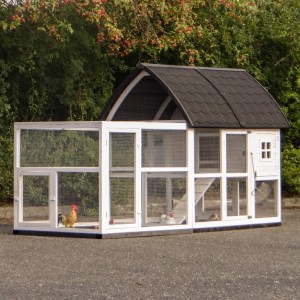 Kippenhok Kathedraal Large met aanbouwren en funderingssets 286x150x157cm
