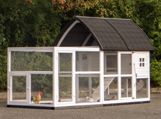 Kippenhok Kathedraal Large met aanbouwren en funderingssets 286x150x157cm