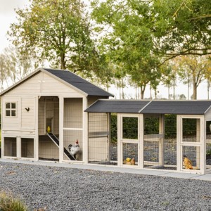Kippenhok Holiday Large met dubbele ren 489x100x195cm