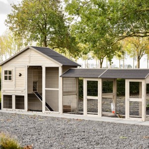 Konijnenhok Holiday Large met dubbele ren 489x100x195cm