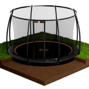 Trampoline Avyna Pro-Line 8 FlatLevel Zwart - met veiligheidsnet Ø245cm