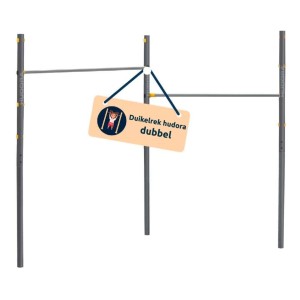 Dubbel stalen duikelrek Hudora Pro grijs geeft super veel en veilig speelplezier