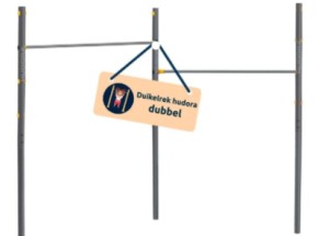Dubbel stalen duikelrek Hudora Pro grijs