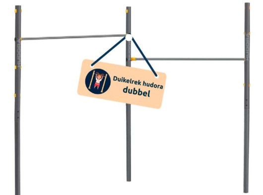 Dubbel stalen duikelrek Hudora Pro grijs