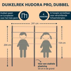 Duikelrek Hudora is in hoogte verstelbaar