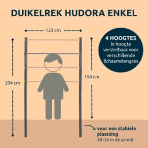 Duikelrek Hudora is in hoogte verstelbaar
