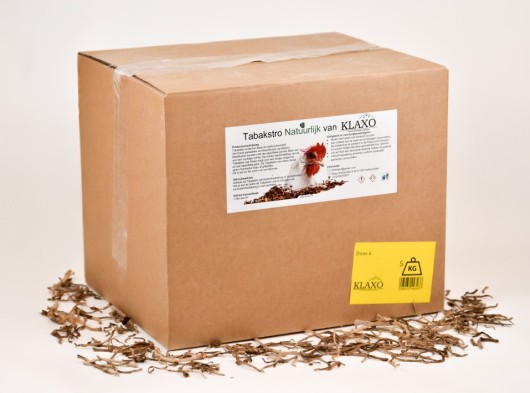 Tabakstelen / tabakstro KLAXO + toevoeging tegen bloedluis doos 5kg / 30 Liter