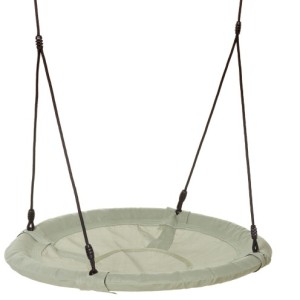 Nestschommel Rondice pastelgroen • zwart BR-touw Ø 100cm