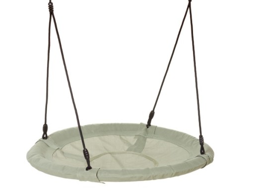 Nestschommel Rondice pastelgroen • zwart BR-touw Ø 100cm