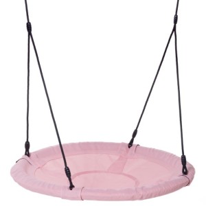 Nestschommel Rondice pastelroze • zwart BR-touw Ø 100cm