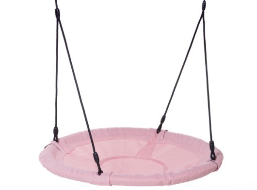 Nestschommel Rondice pastelroze • zwart BR-touw Ø 100cm