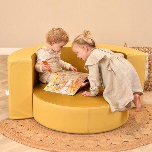 Speelkussen rond geel Ø80x25cm - 120x60x50x19cm