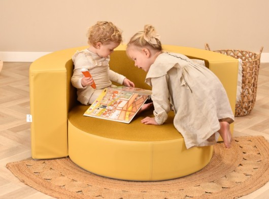 Speelkussen rond geel Ø80x25cm - 120x80x50cm