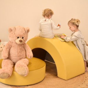 Met de ronde speelkussen wordt spelen extra leuk