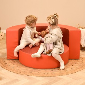 Speelkussen rond rood Ø80x25cm - 120x80x50cm