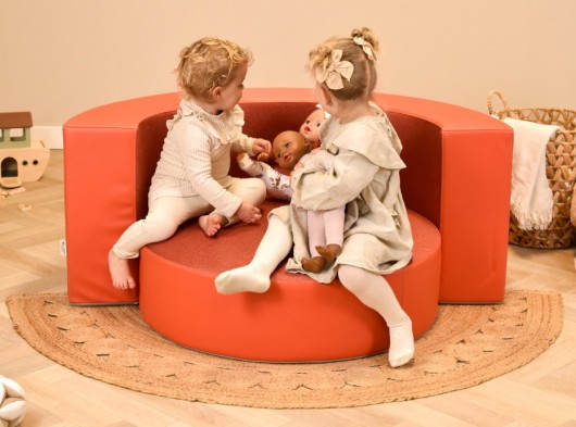 Speelkussen rond rood Ø80x25cm - 120x80x50cm