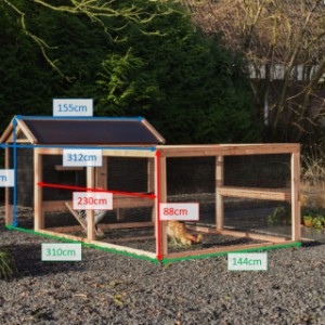 Verschillende afmetingen van kippenhok Eggy