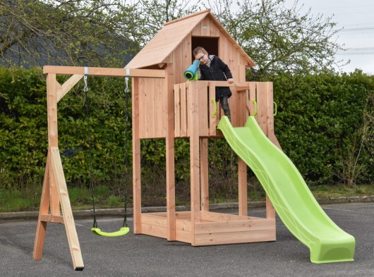 Speelhuis Dream 150 met glijbaan & schommel • Douglas • 391x460x316cm
