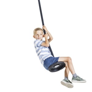 Schotelschommel Curve zwart rubber • alu plaat • gegalvaniseerde ketting max. 100kg • Ø270x115mm