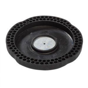 De schotelschommel is voorzien van een aluminium inlegplaat