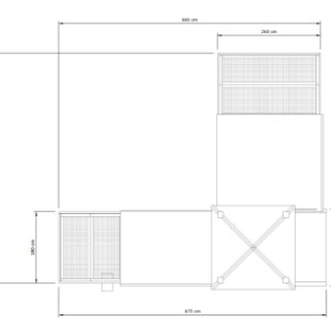 Verschillende afmetingen van de hooiberg met 2 rennen