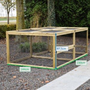 Verschillende afmetingen van aanbouwren Eggy