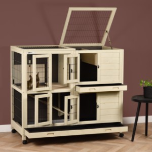 Konijnenkooi Bobby heeft veel handige deurtjes