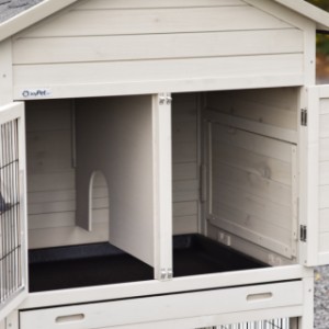 In het nachthok van konijnenhok prestige medium kunnen konijnen beschut rusten