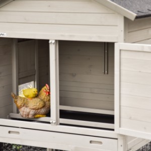 In het nachthok van Prestige medium kunnen kippen rustig en beschut op stok zitten