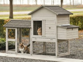 Prestige Medium Light-grey met ren en nestkast 229x90x150cm