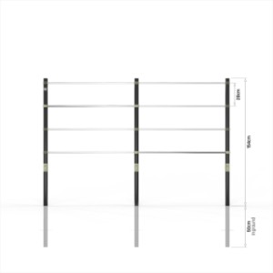 Het EXIT Ivy dubbel duikelrek is verstelbaar op 4 verschillende hoogtes