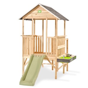 Speelhuisje Panorama 350 met glijbaan en speelkeuken EXIT