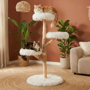Katten klimboom Fagus Wit 129cm