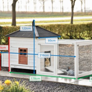 Dit zijn de afmetingen van Ambiance large met ren 218x93x122cm